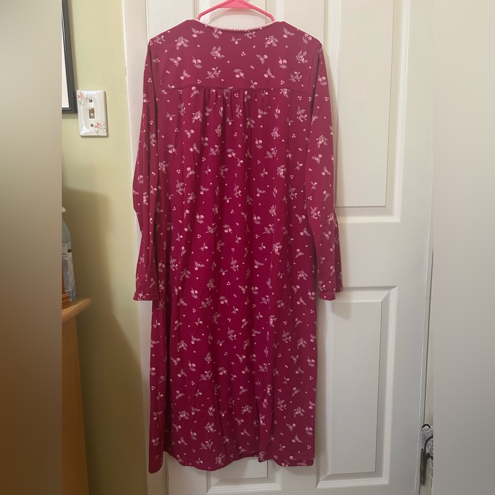 Croft & Barrow Plum/Pink Floral Nightgown - Picture 3 of 4